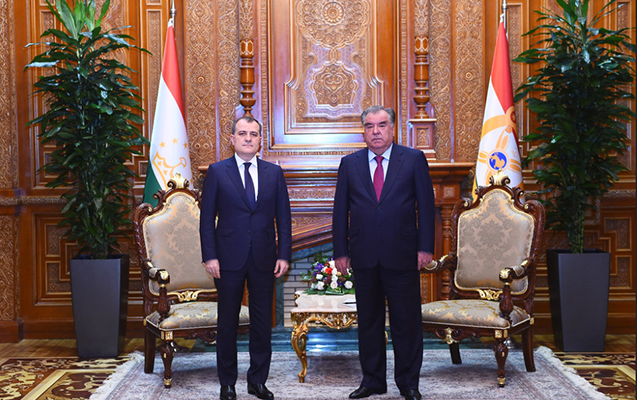 Tacikistan Prezidenti Ceyhun Bayramovu qəbul etdi - Foto