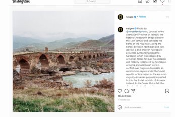 “National Geographic” Xudafərin körpüsünün fotosunu paylaşdı 