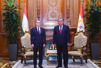 Tacikistan Prezidenti Ceyhun Bayramovu qəbul etdi - Foto