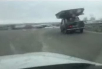 Yükü aşan maşının sürücüsü cərimələndi - Video