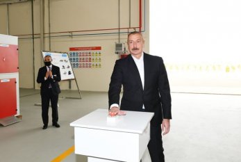 Prezident "Elberg" zavodunun açılışında - FOTO
