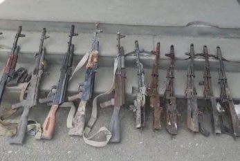 Xocavənddə polis əməkdaşları silahlar aşkarladı - Fotolar