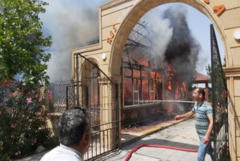 Şabranda restoranda baş verən yanğın söndürüldü 