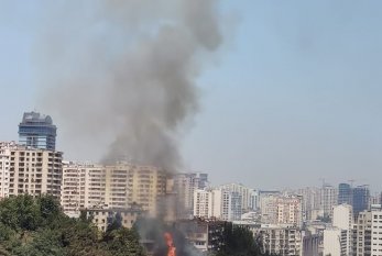 Bakıda güclü yanğın başlayıb - VİDEO