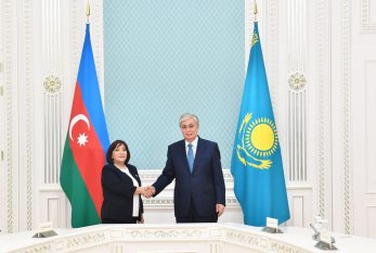 Sahibə Qafarova Qazaxıstan Prezidenti ilə görüşdü- FOTO