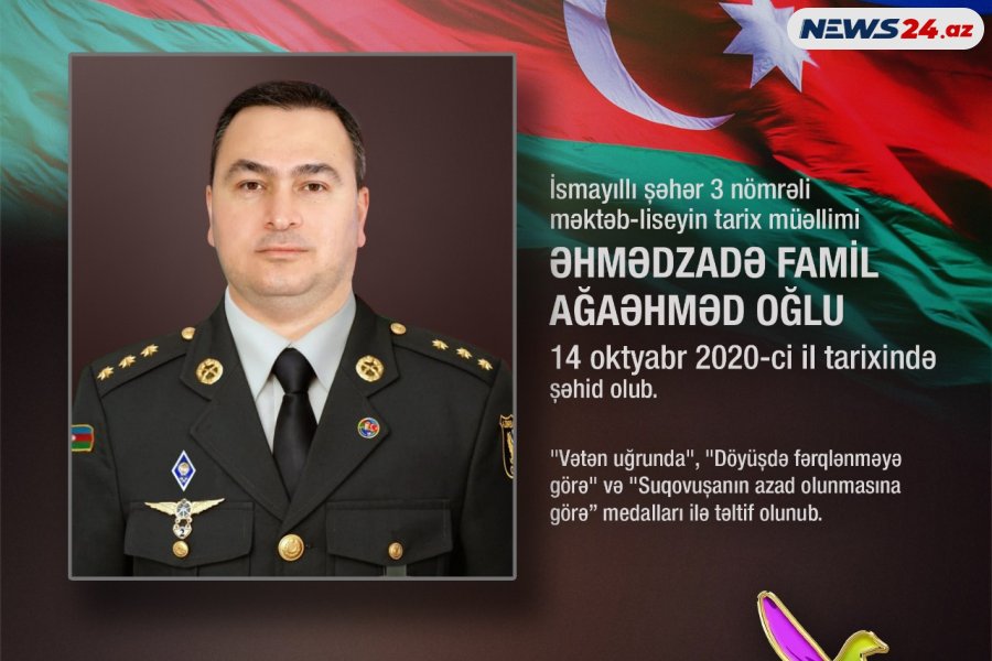 Döyüş meydanında dərs keçən ŞƏHİD MÜƏLLİM FAMİL ƏHMƏDZADƏ 