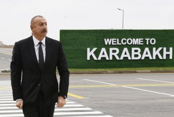 Prezident və xanımı Füzuli Aeroportunda - Fotolar