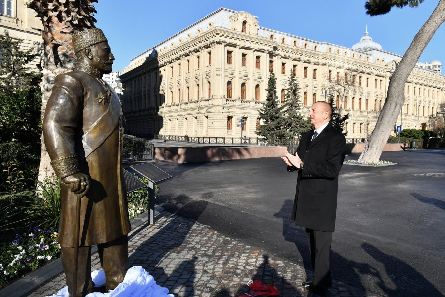 Prezident Hacı Zeynalabdin Tağıyevin heykəlinin açılışında iştirak etdi - Yeniləndi - FOTOLAR