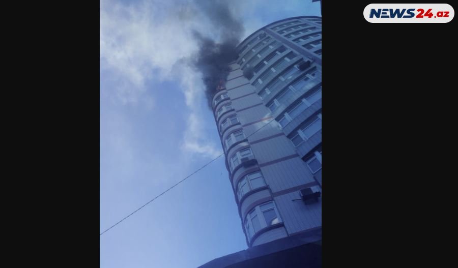 Bakıda “Life Center”in yerləşdiyi binadakı yanğın söndürüldü - Foto/Video