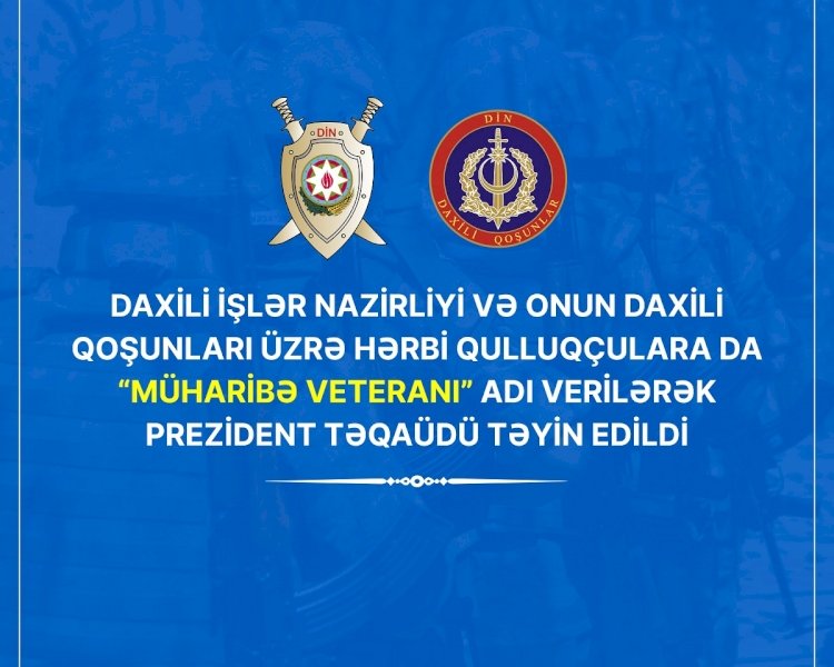 Hərbi qulluqçulara “Müharibə veteranı” adı verildi - Prezident təqaüdü təyin edildi