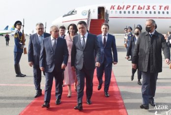 Qırğızıstan Prezidenti Bakıya gəldi - Foto