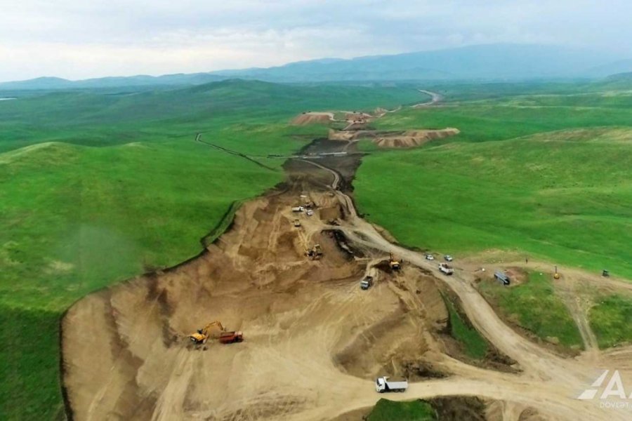 Füzuli-Ağdam yolunun inşası davam edir - FOTO