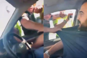 Paytaxtda polis ilə sürücü arasında İNSİDENT - VİDEO
