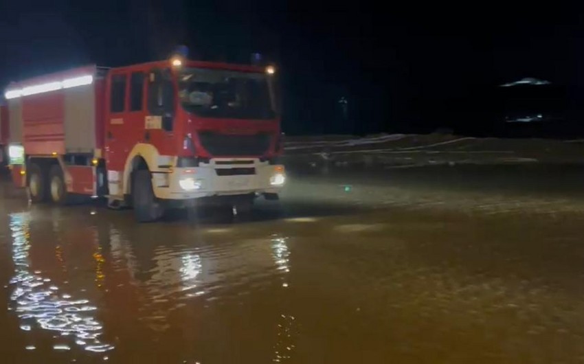 Bakı-Qazax avtomagistralında su basmış yerlərdə problem aradan qaldırıldı - VİDEO