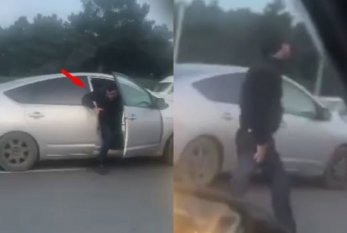 Sərnişini bıçaqlayan "Prius" sürücüsü TUTULDU - VİDEO