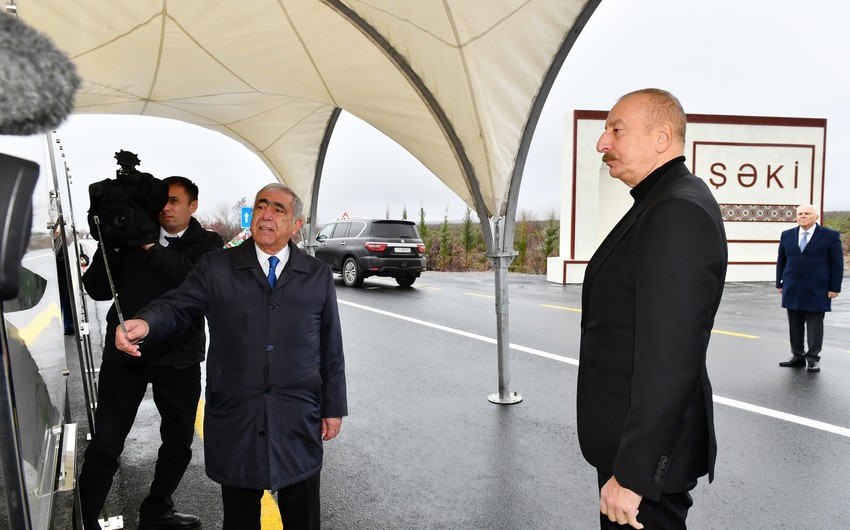 Prezident Oğuz-Şəki avtomobil yolunun açılışını etdi - YENİLƏNİB