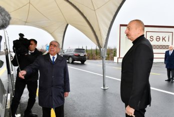 Prezident Oğuz-Şəki avtomobil yolunun açılışını etdi - YENİLƏNİB