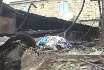 İki uşağın yanaraq öldüyü evdən görüntülər - VİDEO
