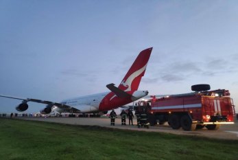 Sinqapur-London reysinin sərnişinlərinin daşınması üçün Bakıya daha bir "Airbus 380" təyyarəsi gəlib 