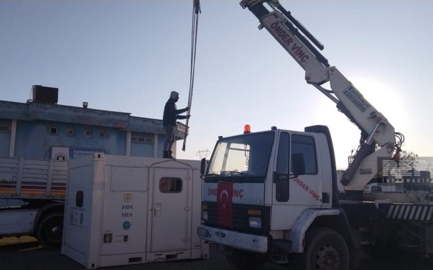 FHN-in Mobil səhra hospitalı Kahramanmaraşda quraşdırılmağa başlanılıb 