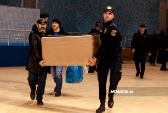 Azərbaycan polisindən Türkiyə üçün yardım toplayanlara dəstək - FOTO