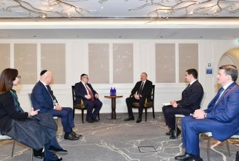 Prezident İlham Əliyev Münxendə Avropa Ravvinləri Konfransının prezidenti ilə görüşüb 