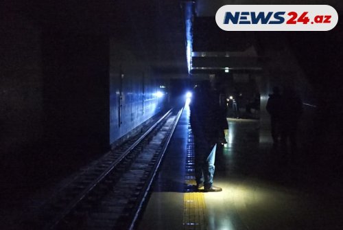 Metronun Əcəmi stansiyasında işıqlar söndü- VİDEO- Yeniləndi