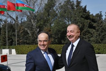 İlham Əliyev Albaniya Prezidenti ilə görüşdü - Fotolar