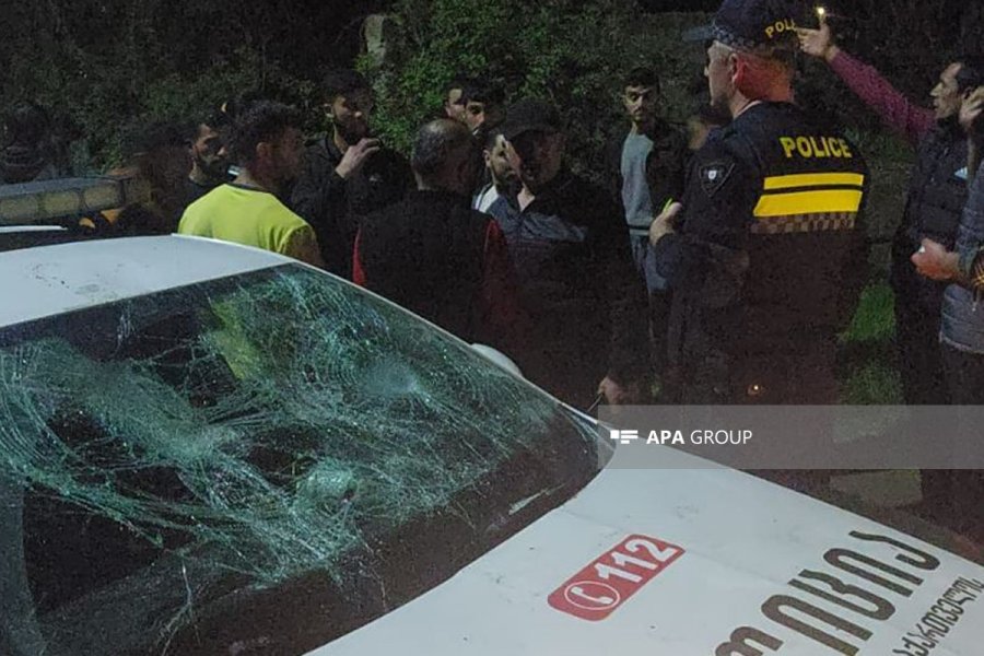 Gürcüstanda azərbaycanlılarla polis arasında qarşıdurma olub - FOTO