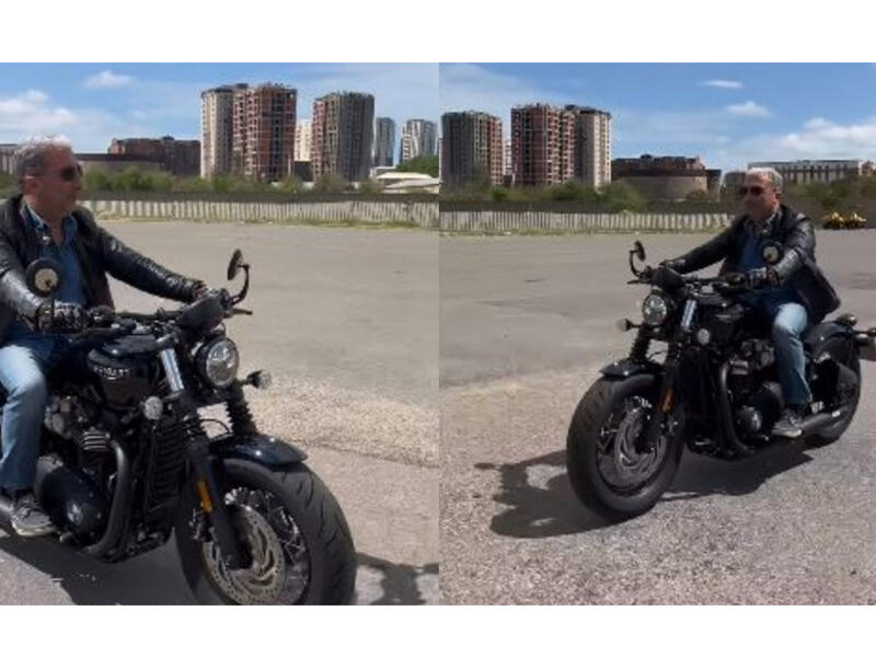 51 yaşlı Əməkdar artistin bahalı motosikleti - VİDEO