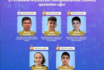 Azərbaycanlı şagirdllər 27-ci Balkan Riyaziyyat Olimpiadasında medallar qazandılar 
