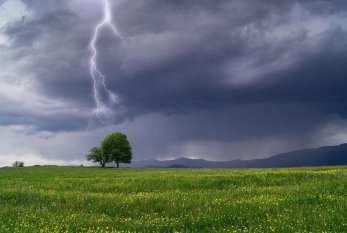 Şimşək çaxıb, arabir leysan xarakterli yağış yağıb - FAKTİKİ HAVA