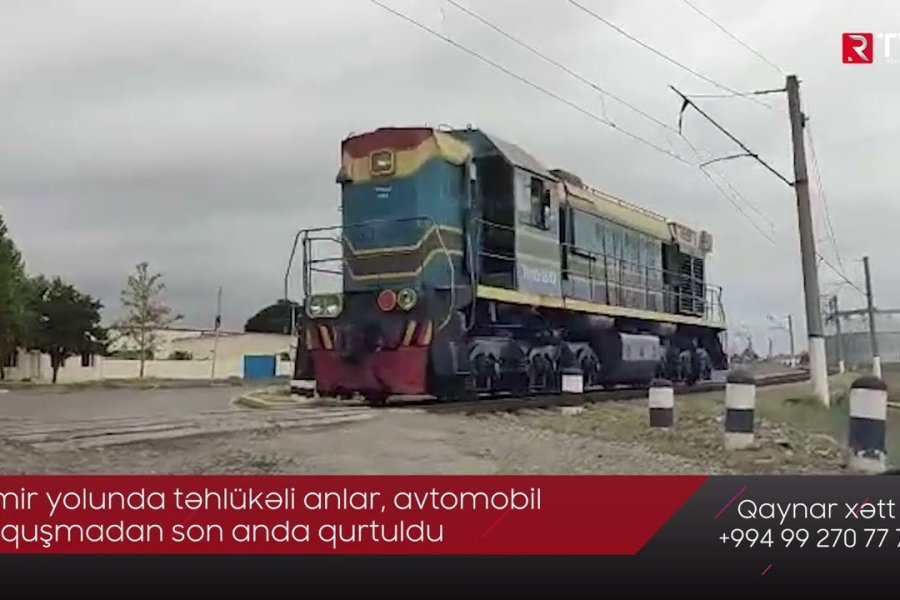 Dəmir yolunda təhlükəli anlar - TÜKÜRPƏDİCİ VİDEO