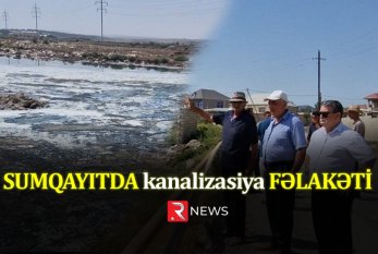 Sumqayıtda kanalizasiya fəlakətə çevrildi - VİDEO