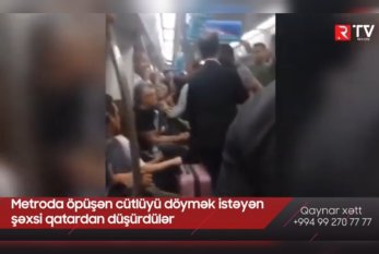 Metroda öpüşən cütlüyü DÖYMƏK İSTƏDİLƏR - VİDEO