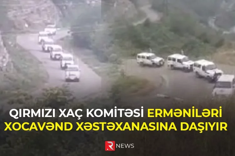 Qırmızı Xaç Komitəsi erməniləri Xocavənd xəstəxanasına daşıyır - VİDEO