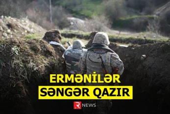 Ermənilər səngər qazır - RTV VİDEO