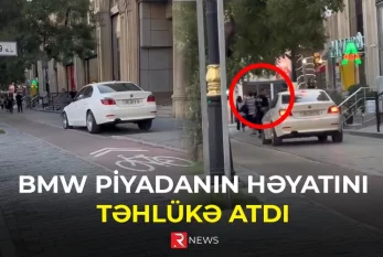 BMW sərnişinin həyatını təhlükəyə atdı - RTV VİDEO