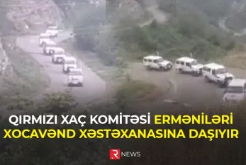 Qırmızı Xaç Komitəsi erməniləri Xocavənd xəstəxanasına daşıyır - VİDEO