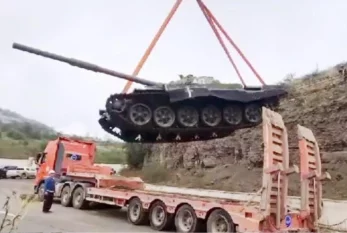 Ermənilərin “qələbə simvolu” olan tank Hərbi Qənimətlər Parkında - FOTO