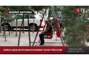 Parkda uşaqları əyləncəyə həsrət qoyan tüfeylilər - RTV VİDEO