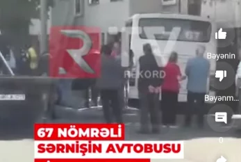 67 nömrəli sərnişin avtobusu binaya çırpıldı 