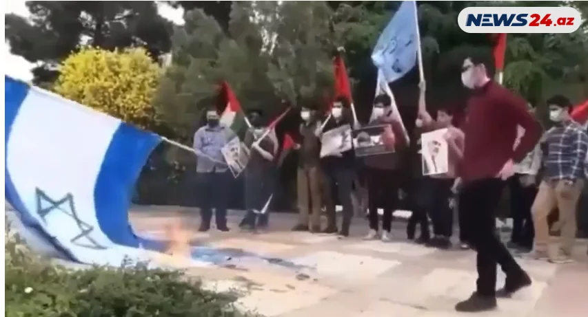 İsrail bayrağını yandıranın ÖZÜ YANDI - ANBAAN VİDEO