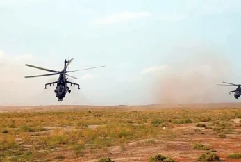 Hərbi helikopterlər təlimdə - VİDEO