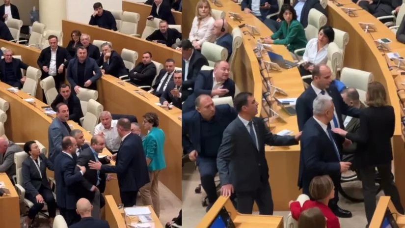 Gürcüstan parlamentində DAVA DÜŞDÜ - Deputatlar zaldan ÇIXARILDI