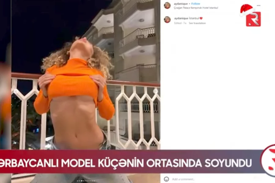 Azərbaycanlı model İstanbulda küçənin ortasında soyundu 