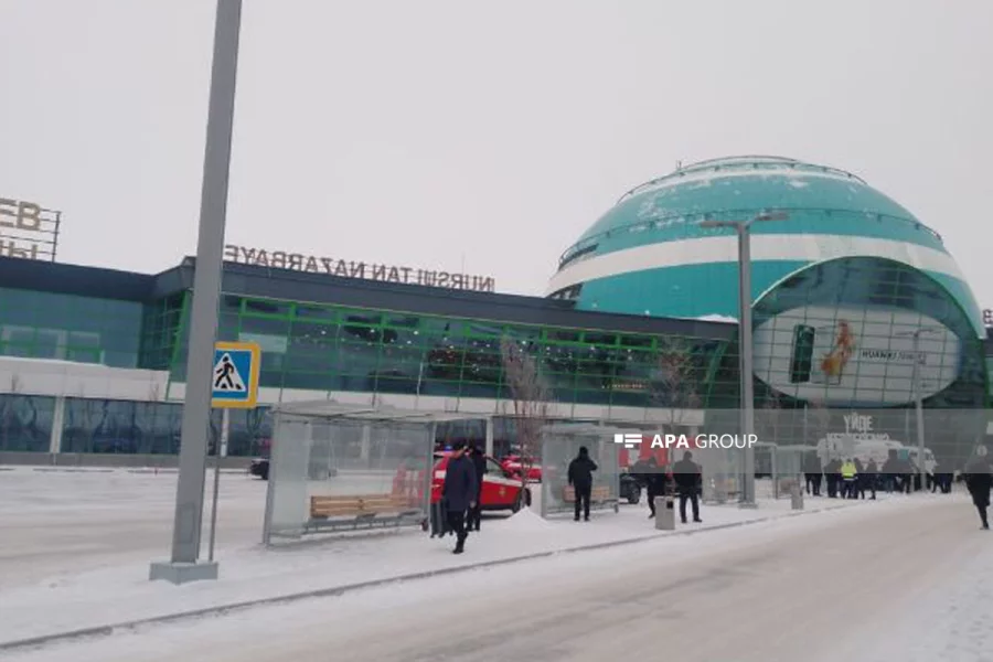 Qazaxıstanda aeroportda yanğın baş verib - FOTO