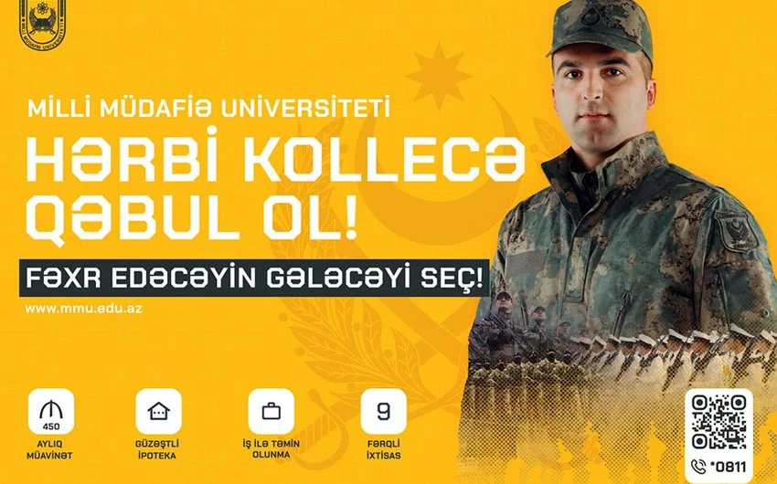 Milli Müdafiə Universitetinin qəbul elan olunub 