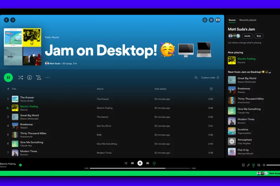 "Spotify Jam" indi kompüterdə 