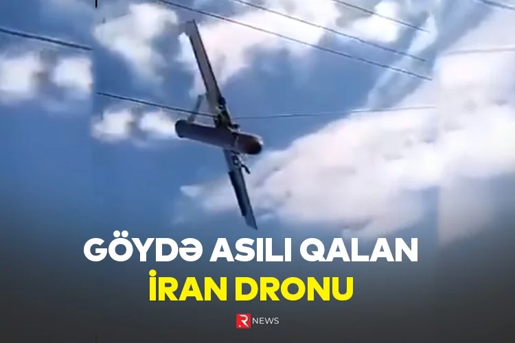 Göydə asılı qalan İran DRONU - VİDEO